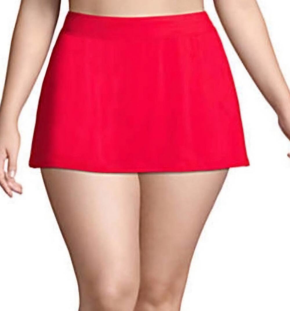 Lands' End Women's Tummy Control Swim Skirt in Red Plus Size 16
